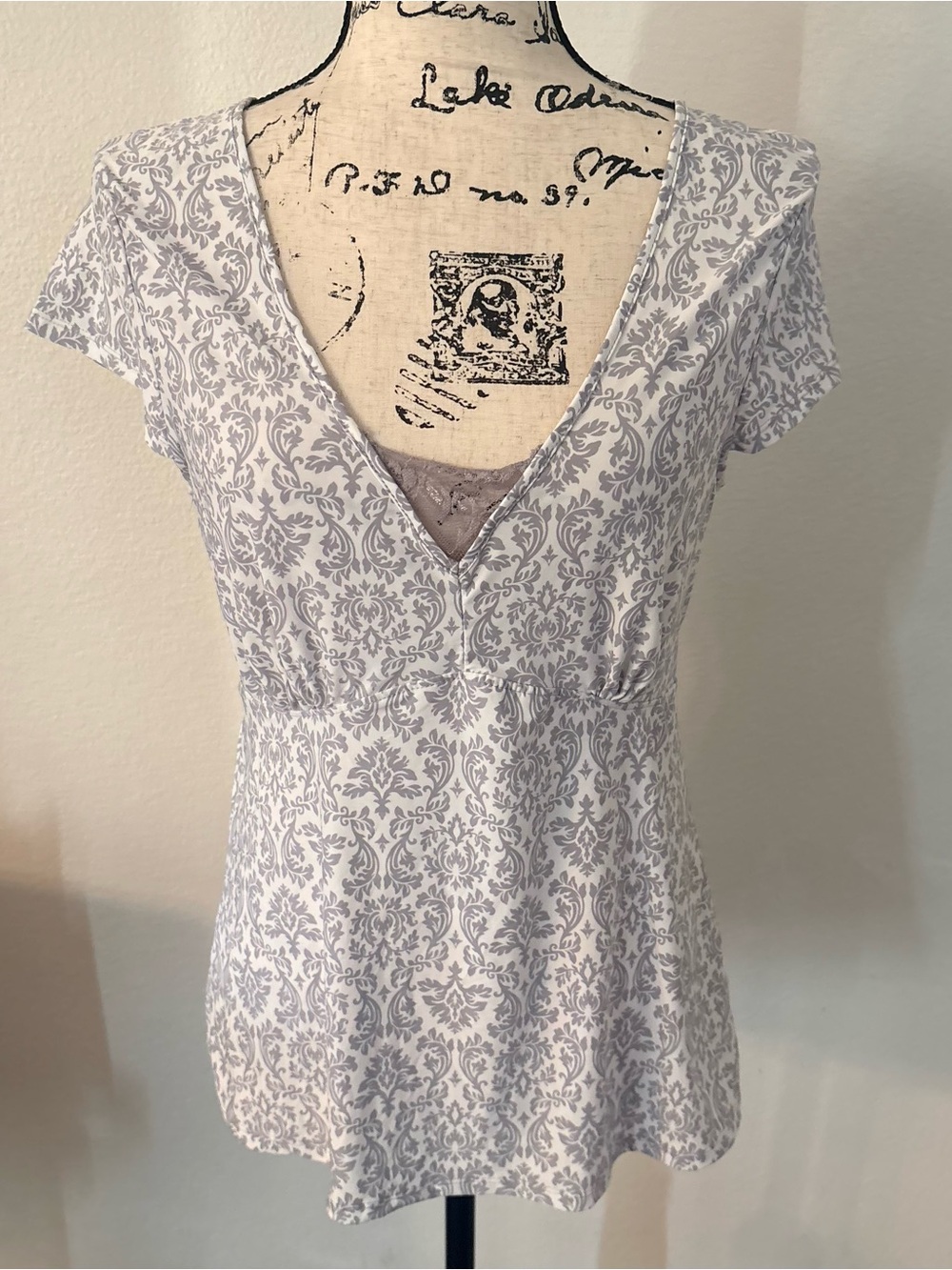 Marilyn Monroe Light Gray Printed V-Neck Tunic Dress